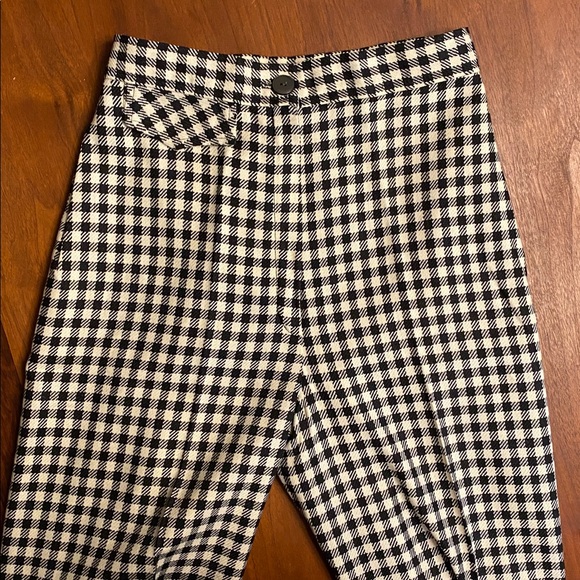 Vintage Black & White Plaid High Rise Wide Leg Pants - Picture 3 of 5